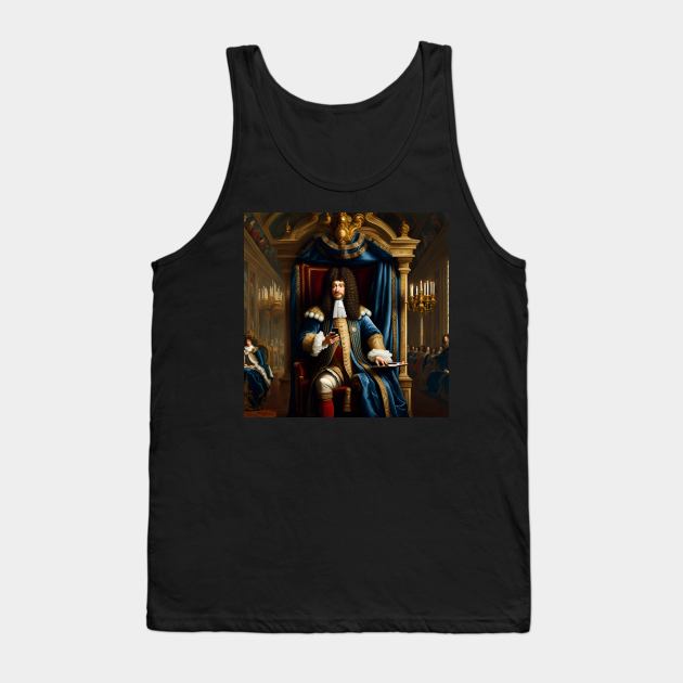 Louis XIV watching his Smartphone Tank Top by Superfunky